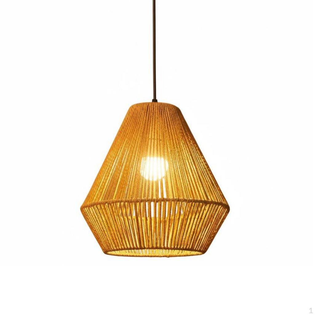 Rattan Hanging Lamp Materials Pendant Light Handmade Woven for Restaurant