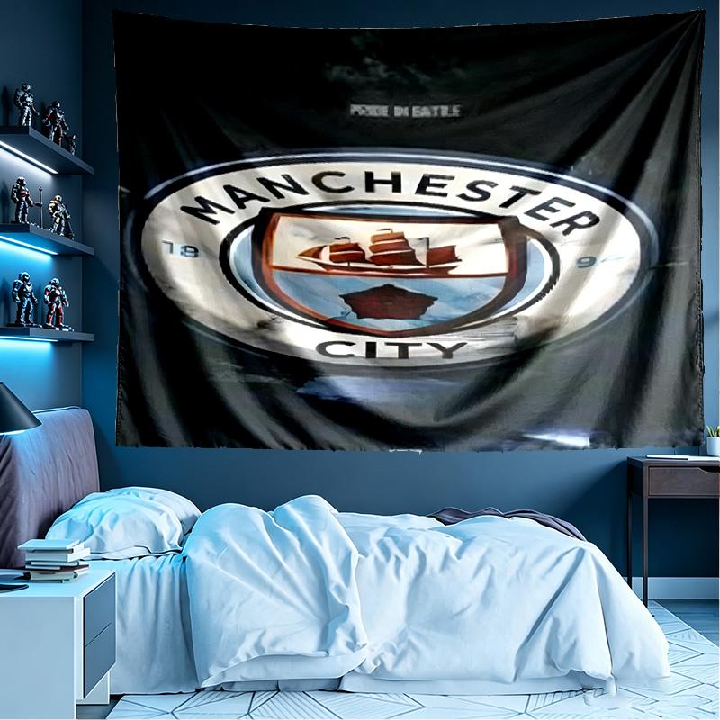 Manchester City FC Print Tapestry, Lightweight Wall Hanging, for Bedroom, Dorm, Living Room, Home Art Decor - Birthday Christmas Gift for Friends