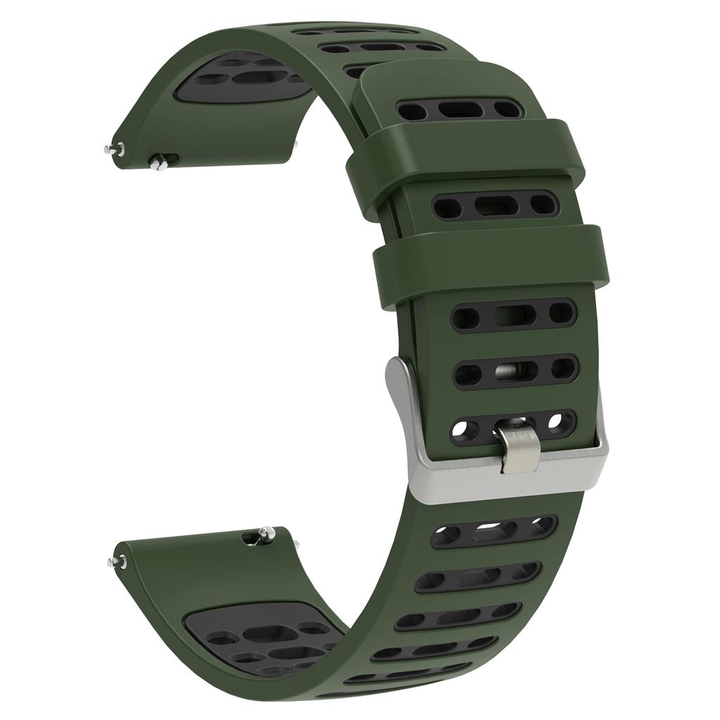18mm Silicone Band for Huawei Watch GT 5 Pro 42mm/GT 5 41mm/Garmin Forerunner 265S Dual Color Watch Strap