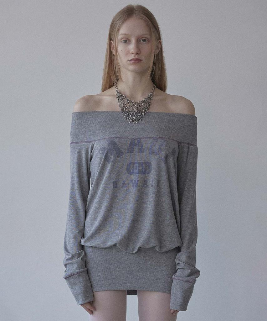 SCULPTOR Maui Off-Shoulder Dress Melange Gray