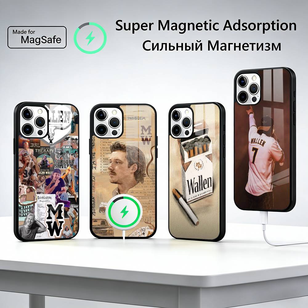 Morgan W-Wallen Sänger Handyhülle Für iPhone17,16,15,14,13,12,11 Plus,Pro Magnetisch mit Magsafe Kabelloses Laden