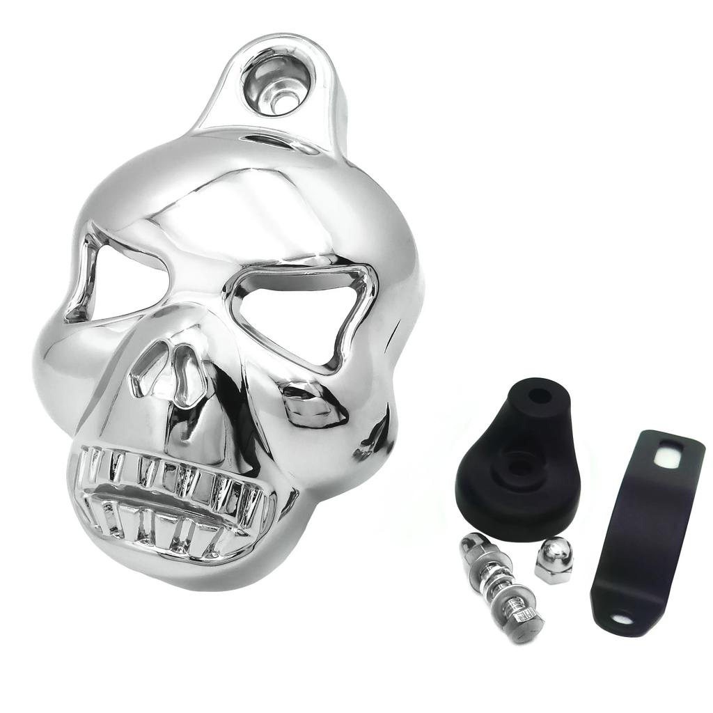 Motorcycle Parts Skull Horn Cover for Harley Davidson Big Twins V-Rods Stock Cowbell 1992-2022 BLACK