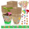 2025+ 50 Set Garden Paper Pot Craft Kit,50Pcs Paper Mache Pots Peat Plant Pots with 20set Foam Stickers & 50Pcs Pots Labels
