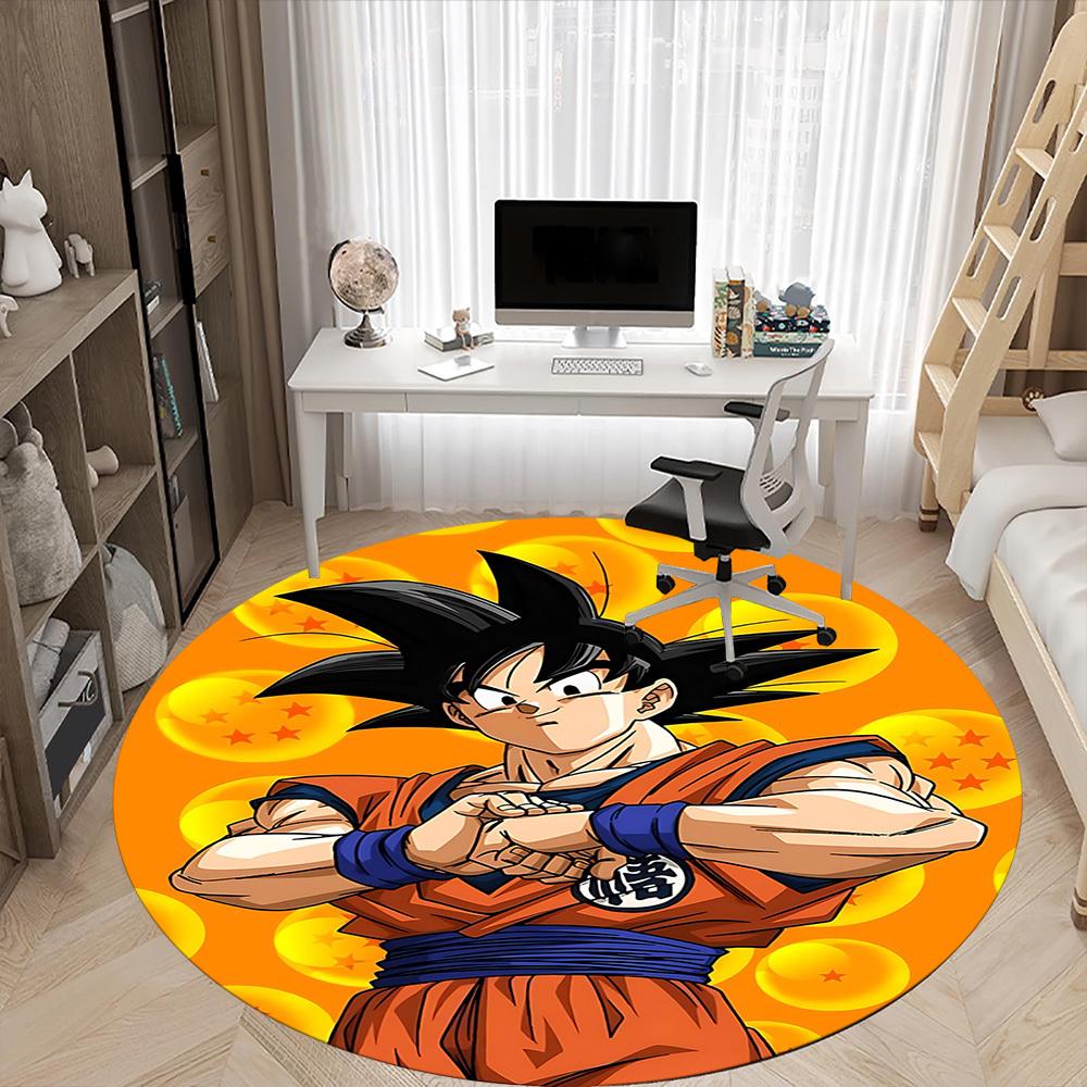 1pcGoku DragonBallZ Office Round Area Rug, Indoor Mat Suitable For Office,Bedroom Living Room Home Decor, Room Deco a0928140