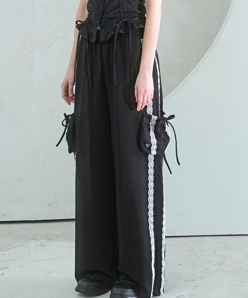 VIVACIOUS Jenny Lace Track Wide Pants - 4Col