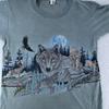 Vintage SanSegal Shirt Mens Medium Wolf Cougar Eagle Moon Wildlife 90s USA