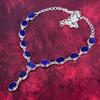 Blue Sapphire Necklace, Handmade Gemstone Necklace, 925 Solid Sterling Silver Necklace Antique Jewelry, For Engagement Gift