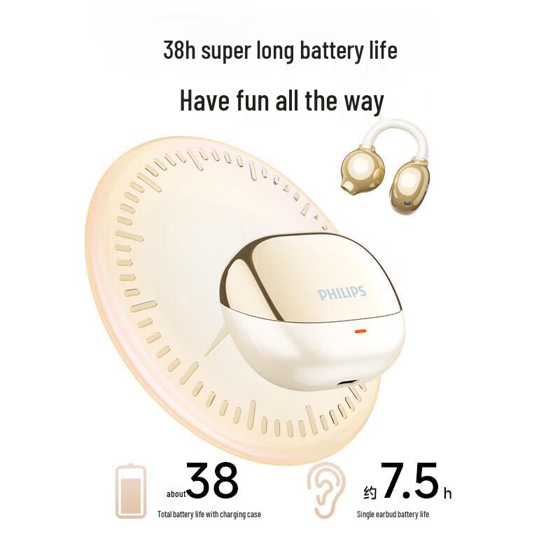 Philips Open-Ear Clip-on Sports Bluetooth Headphones