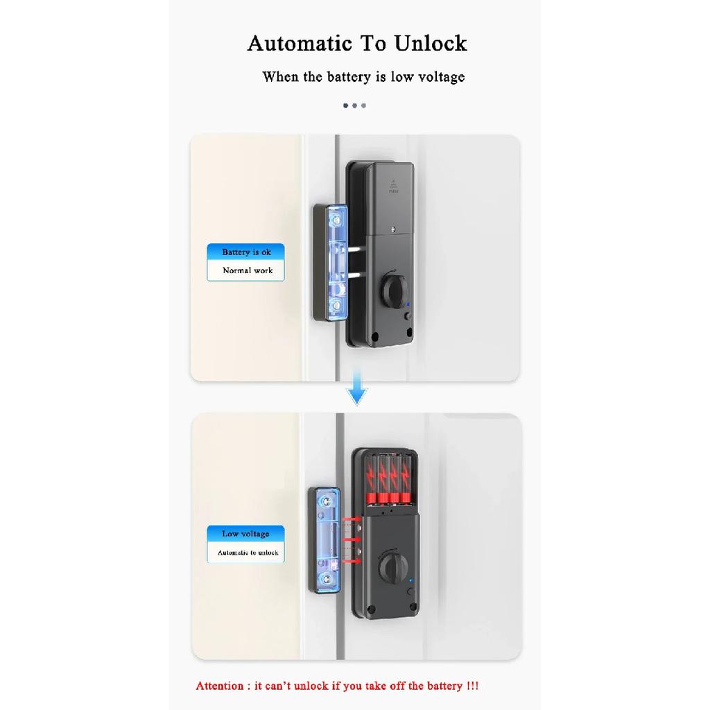 Bluetooth Electronic Door Lock Smartlock Tuya APP Remote Control IC Card Motor Lock Invisible Keyless No Drill Hole Installation
