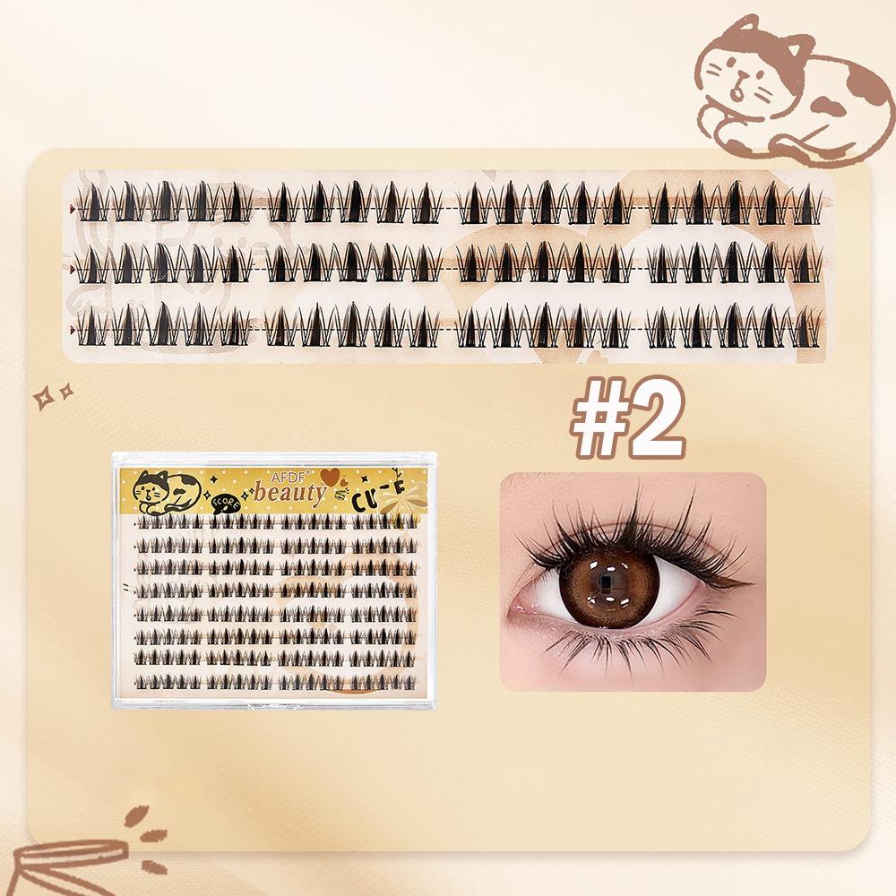 AFDF Self-adhesive Eyelashes Natural Curling Sunflower Eyelashes Natural Fake Eyelashes Women B