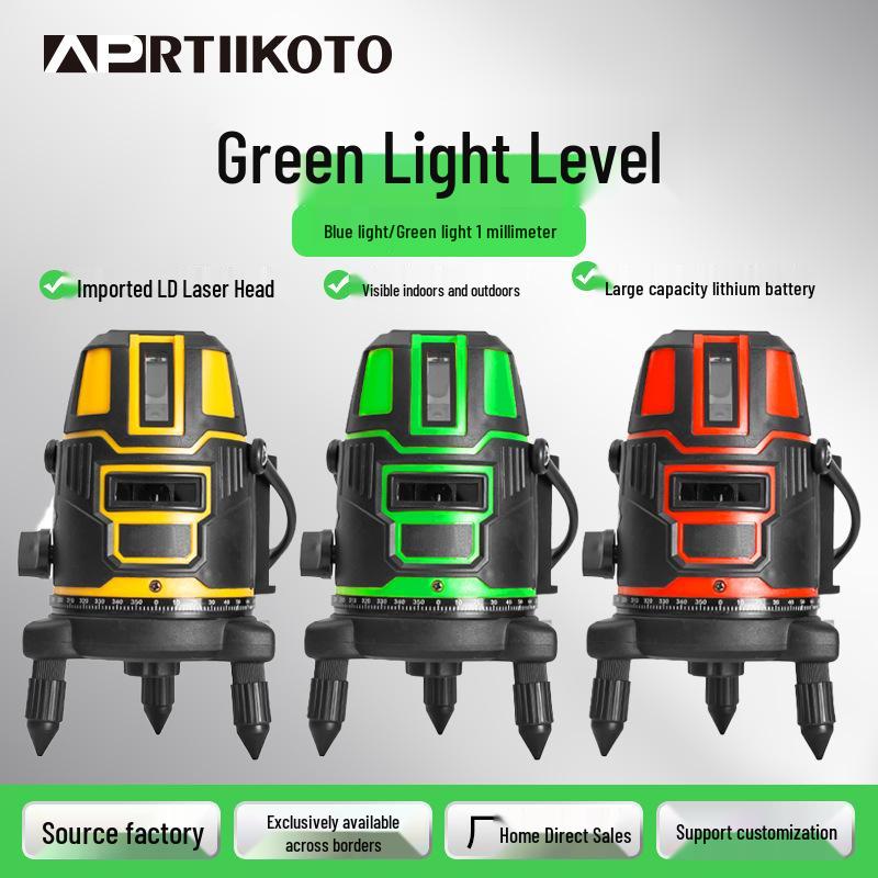 5-Line High-Precision Outdoor Infrared Level with Strong Light and Automatic Leveling