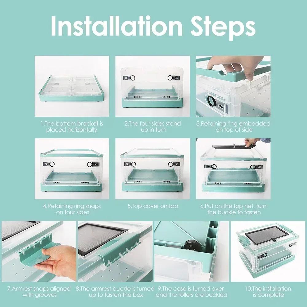 Transparent Plastic Breeding Box Portable Enclosure Reptile Transport Container Mini Incubator for Small Animals and Amphibians