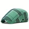 Spring and Summer Thin Breathable Cap Men's British Retro Beret Women's Bud Top Hat Casual Plaid Visors Hat for Dad