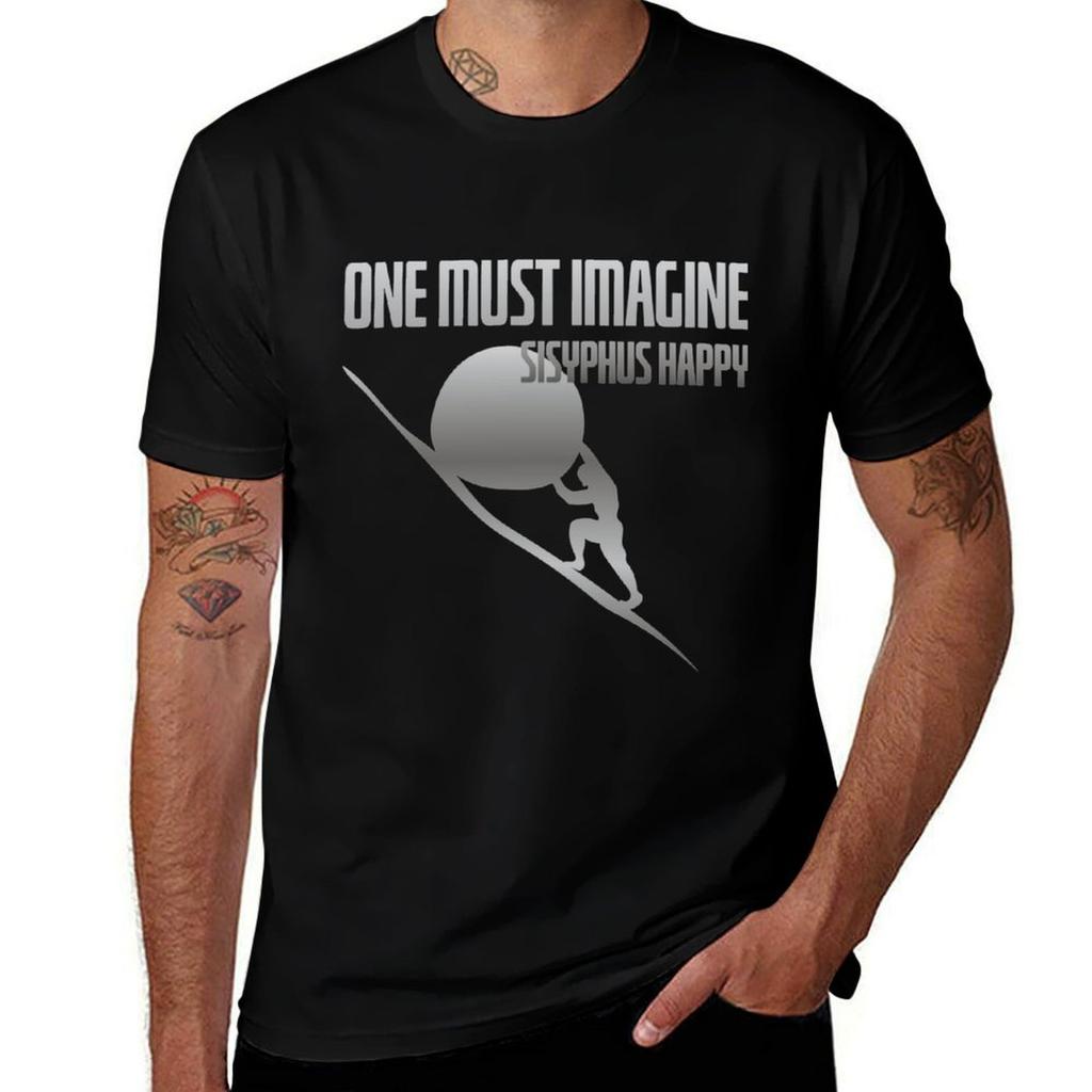 One Must Imagine Sisyphus Happy Tshirt Comfortable Daily Wear Tee