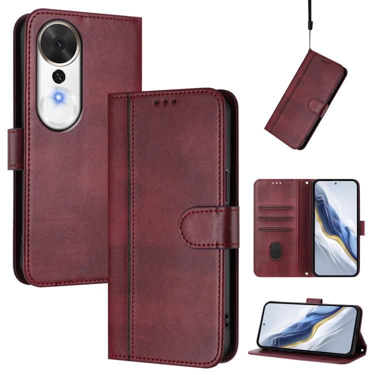 Linien-Spleißschnalle Retro Leder Handyhülle