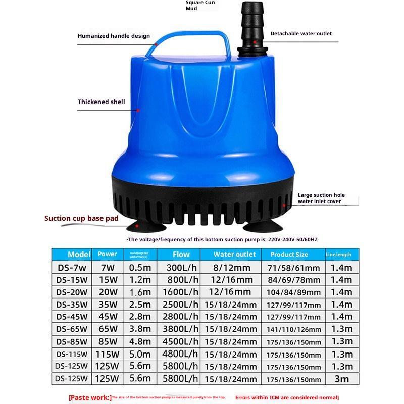 60HZ Submersible Aquarium Water Pump Cycle Filter Fish Tank Powerhead Fountain Pond Hydroponic[HGPC]