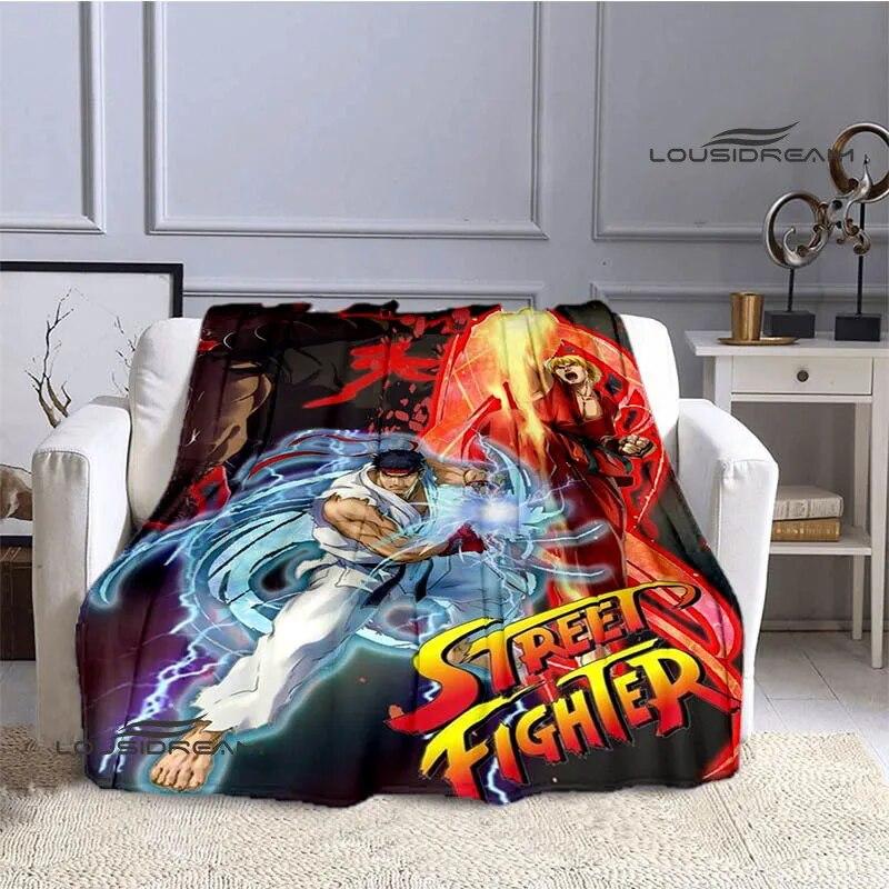 Classic Game Street Fighter Printed Blanket Flange Warm Blanket Bed Linings Home Travel Blanket Picnic Blanket Birthday Gift
