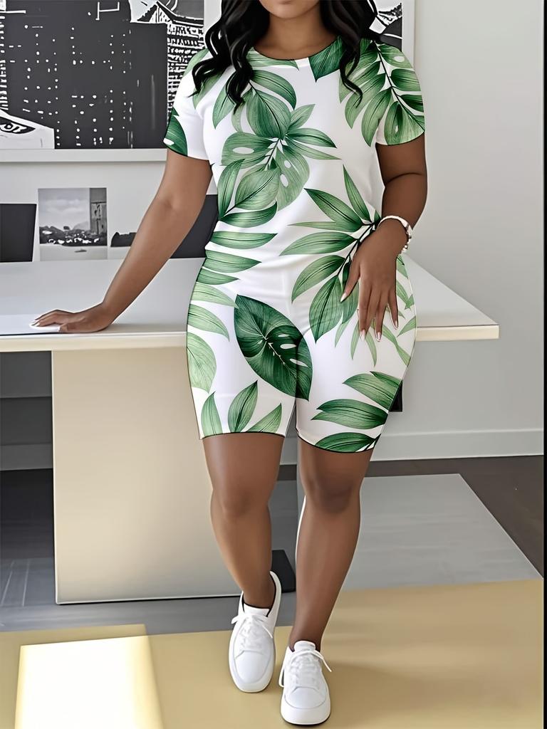 Abstract code European and American women's clothing butterfly printing T-shirt shorts set sports suit