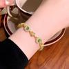 Geometric Star Style Cat Eye Stone Bracelet With Zirconium Accents For Elegant Women