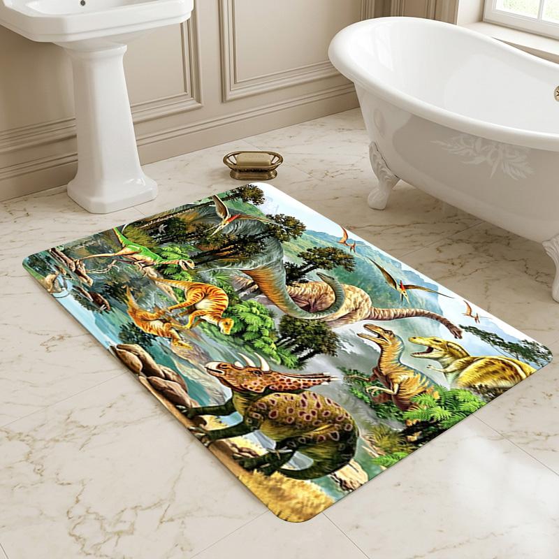 Dinosaur World Living Room Nonslip Area Rug Soft Carpet For Bedroom Game Playroom Sofa Office Home Decor Doormat Christmas Gift C926104