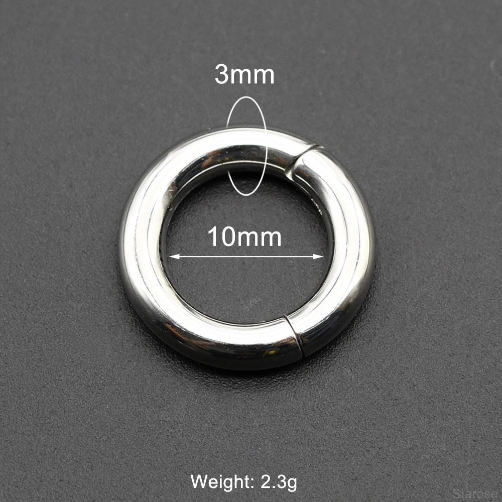 Glatte Scharnier-Segment-Creole aus Edelstahl 00G Große Größe Septum Clicker BCR PA Piercing Nasenring Ohrdehner Gewichte
