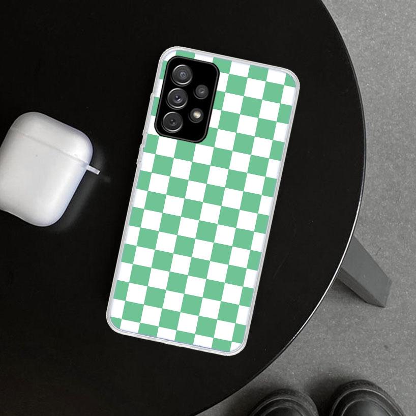 Retro Classic Chess Board Grid Phone Case Cover for Samsung Galaxy A12 A22 A32 A52 A72 A02S A51 A50S A31 A20S A10S Note 20 Ultra