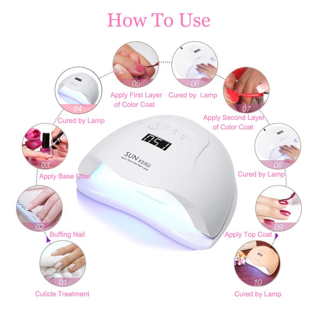 110W SUN X5 Plus Nail Dryer LCD LED Dryer Nail Lamp UV Curing Gel Polish Auto Sensing Lamp For Nails
