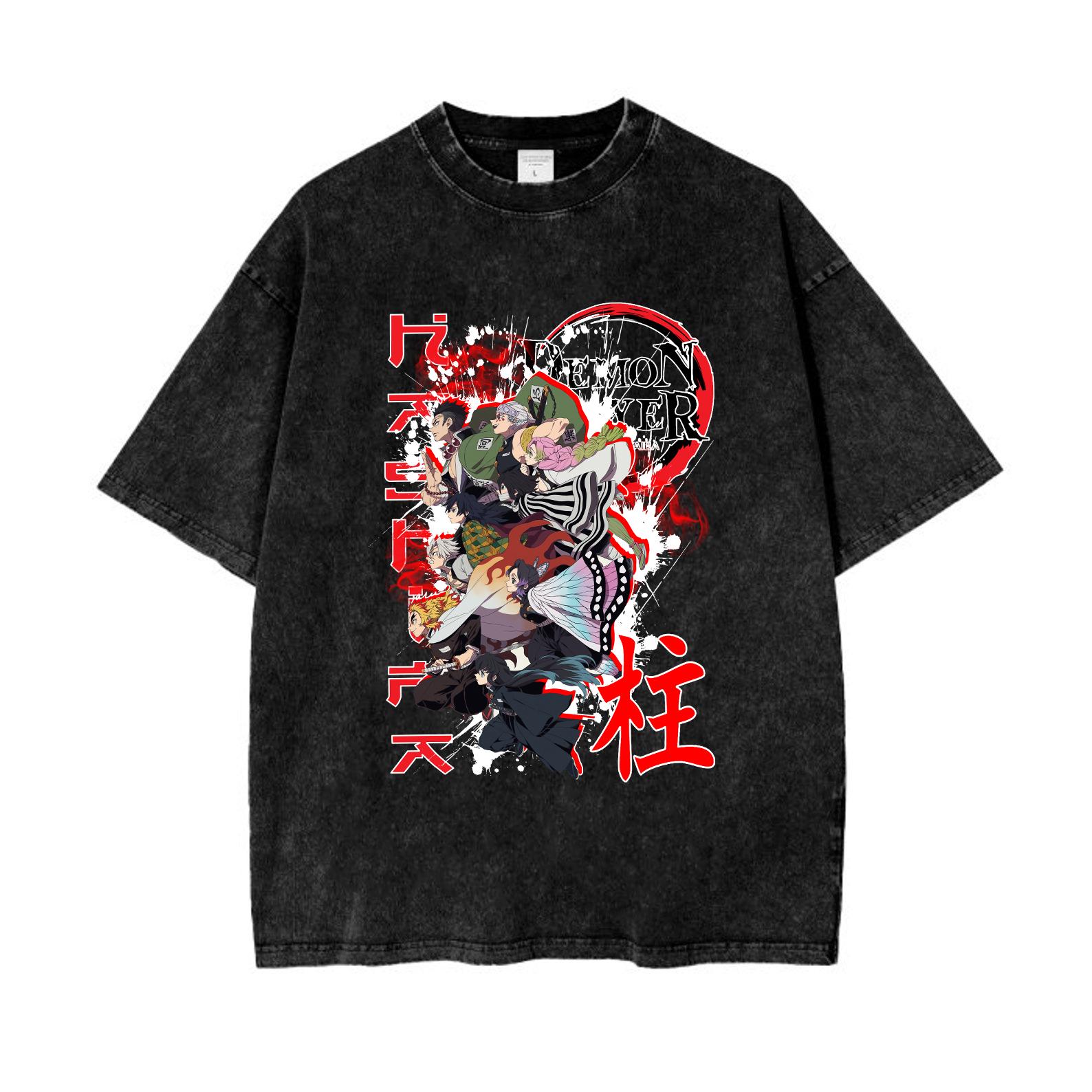 

Футболка Столп Истребителя Демонов Ретро Футболка Стиранная Футболка для Аниме Истребитель Демонов Уличная Одежда Yozora Irie Дизайн с Рисунком Футболка S