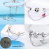 Copper Cute Cat Charms Heart Bead Safety Chain Fit Original Bracelet Diy Fine Jewelry For Women Diy Ladies Party Gifts
