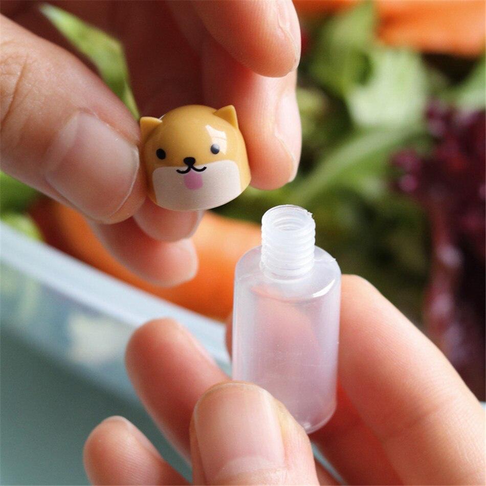 3pcs/set Mini Seasoning Sauce Bottle Small Containers Lovely Cat Dog Bottles for Bento Lunch Box Kitchen Jar Accessories Cartoon