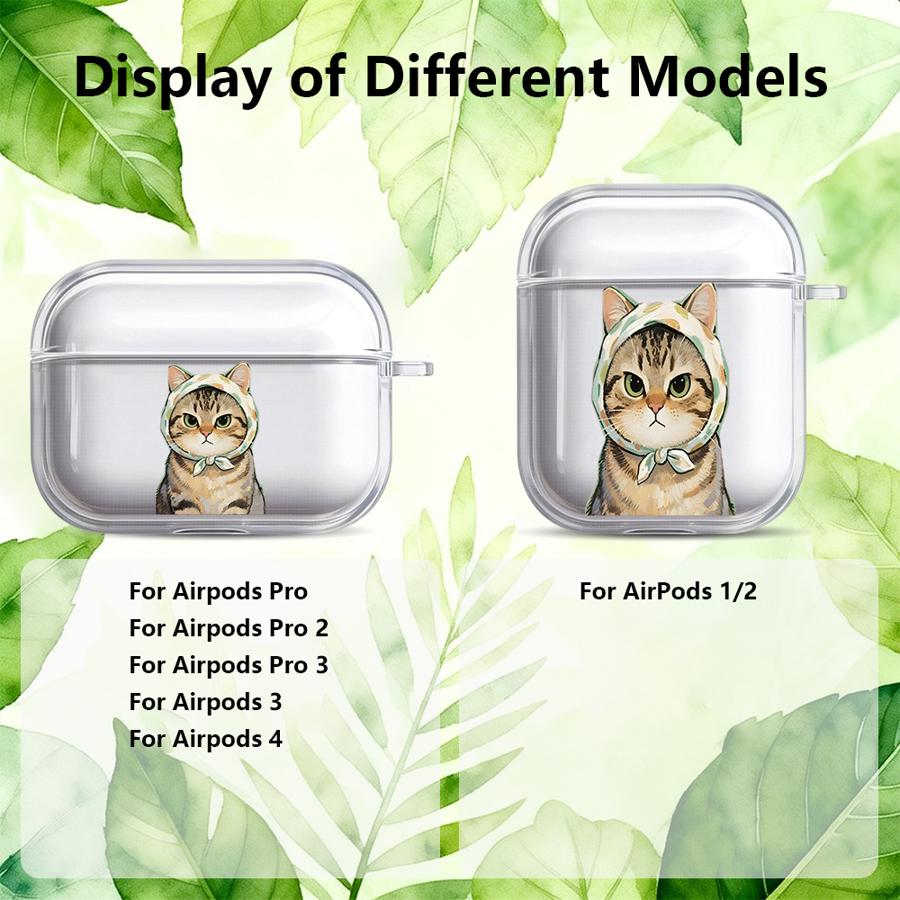 Cartoon Cat Clear Earphone Cases Cover Case For Airpods Pro 2 4 Pro3 Pro2 3 1