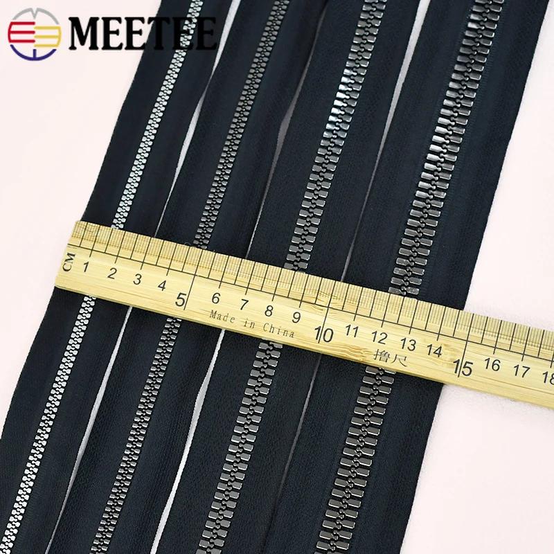 Meetee 1-5Meters 3# 5# 8# 10# 15# Resin Zipper Black Continuous Zippers By Meter Down Jacket Zip Closure Repair Sewing Material