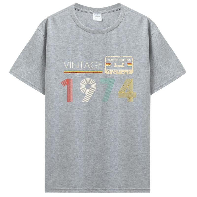 Staré Vintage 1974 Narozeninové Pánské Dámské Tričko Manželka Manžel Dárky k Narozeninám Nápisy Citát Grafické Oblečení Oversized Tričko