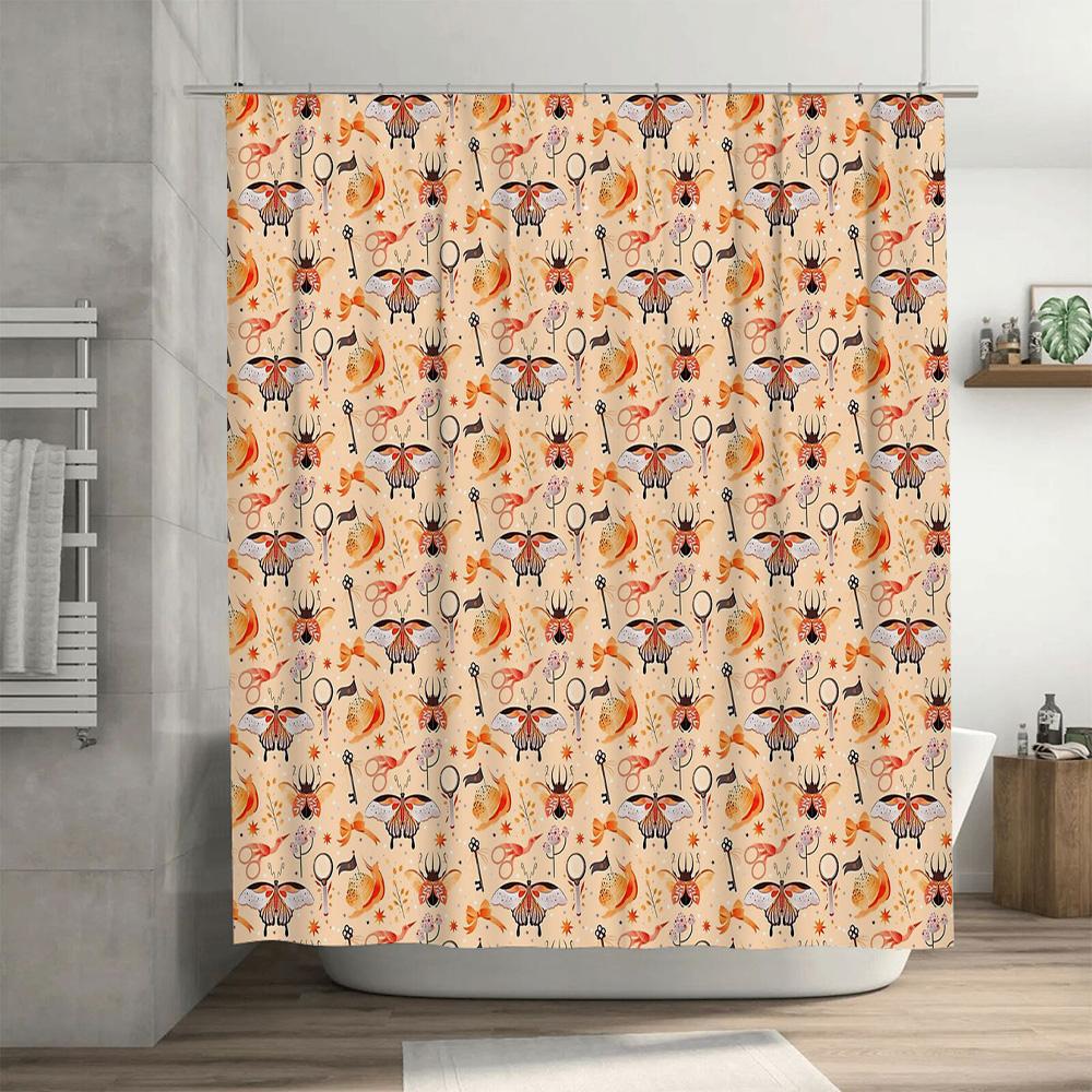Bathroom Shower Curtain Floral Vintage Botanical Farmhouse Rustic Home Decor Washable Waterproof Fabric