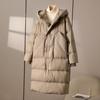 Womens Long Puffer Coat With Hood 50% Duck Down Fill Warm Thick Winter Outerwear Oversized Style