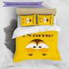 3pcs Custom Name Cartoon Larva Bedding Set Duvet Cover Closure Includes 1 Duvet Cover & 2 Pillowcases for All Seasons Bedroom Decor