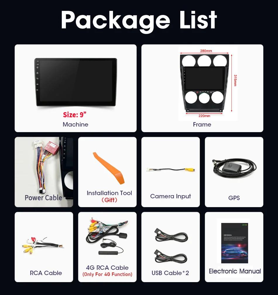 For Mazda 6 2004-2015 Car Radio Multimedia Player Navigation Wireless CarPlay Touch Screen Stereo Android 14 Bluetooth Stereo