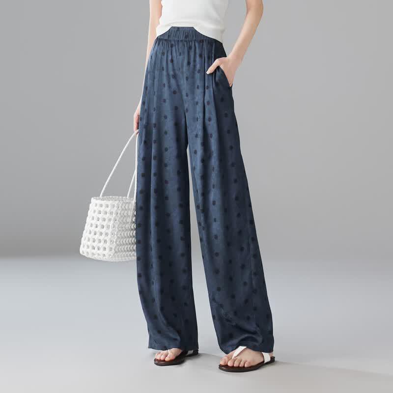 SOFSIL Women's Retro Polka Dot Wide-Leg Pants