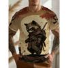 Summer Mans Animal Cat T-shirt Creative 3D Printed Short Sleeved T-shirt Fashionable Comfortable Soft Breathable Large Loose T-shirt