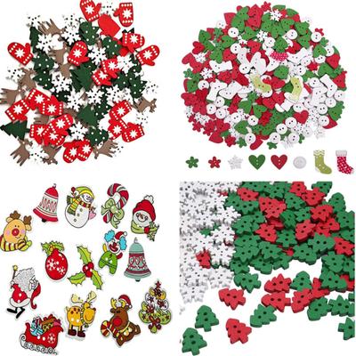 100pcs Mixed Wooden  Crafts Diy Christmas Ornaments Christmas Decorations For Home Party New Year
