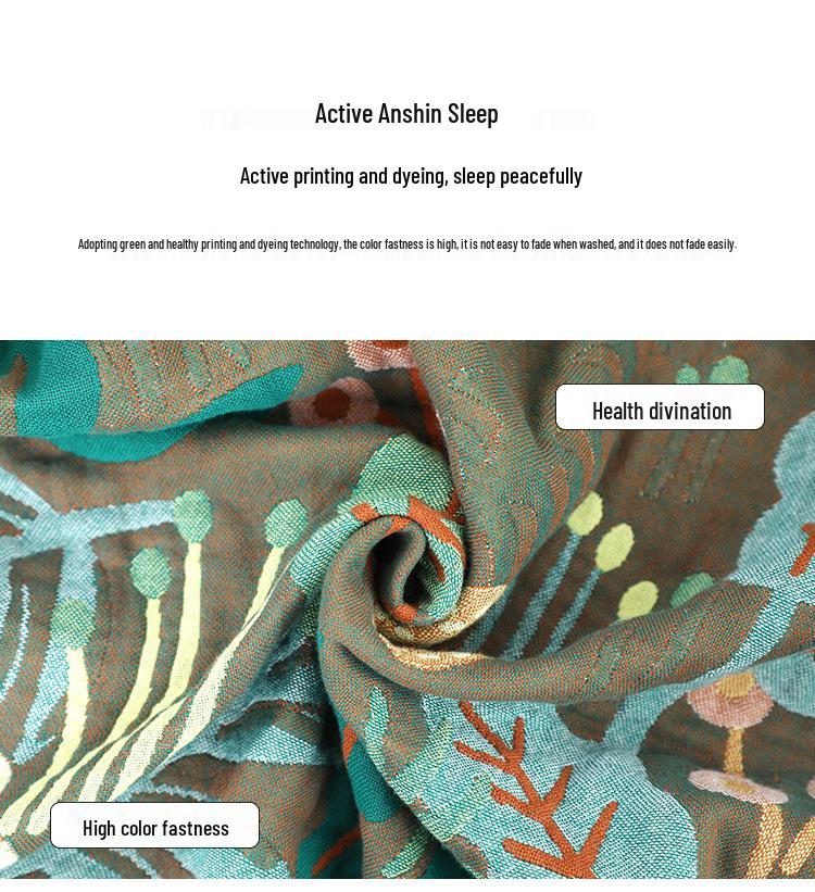 Sechslagige Baumwoll-Mull-Decke: 2022 Klimaanlagen-Sommerdecke, Büro-Überwurf, 150x200cm.