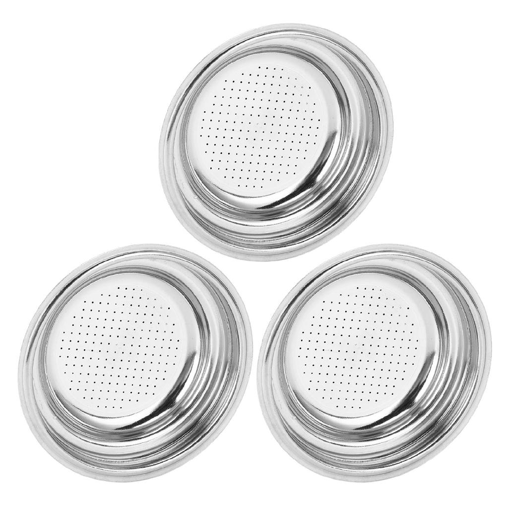 3pcs Stainless Steel Coffee Filter 51mm Pressurized Filter Basket Reusable Coffee Powder Filter Bowl