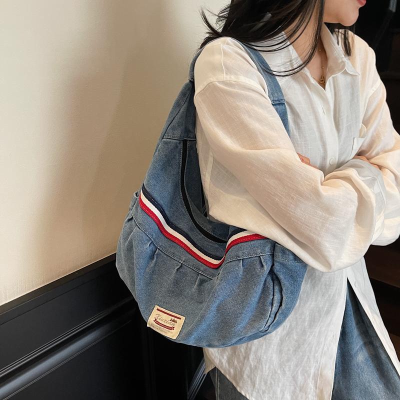 Denim Bag Large Capacity Crossbody Bag Women Tote Bag Commuter Shoulder Bag