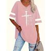 Plus Size - Plus Size - Western Spring/Summer New Loose Short Sleeve Letter Fashion Women'S T-Shirt