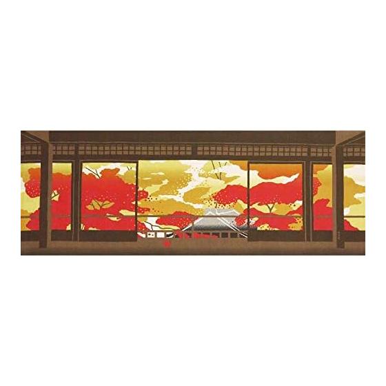 Hamamonyo Tenugui Towel - Autumn Bloom - Yokohama Textile Brand, 100% Cotton, 34cm x 90cm