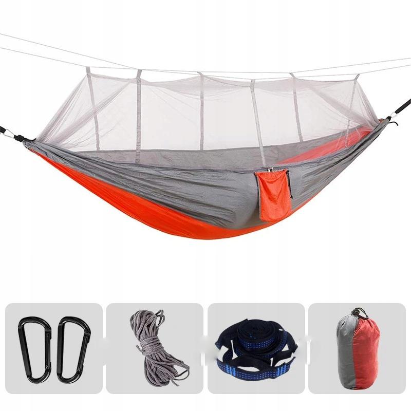 Hamaca de Camping 250Kg Jardín Con Mosquitera Doble 260X140Cm Resistente