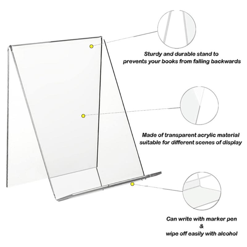 5 Pieces Clear Tablet Holder Acrylic Stands for Displaying Paintings Books Music Sheets Notebooks Artworks CDs