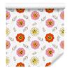Wallpaper Flowers White, Powder Pink and Light Gray 50x1000