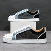 Board Shoes 22 Spring New Breathable Rivets Red-soled Shoes Lace-up Rhinestone Low-top Board Shoes