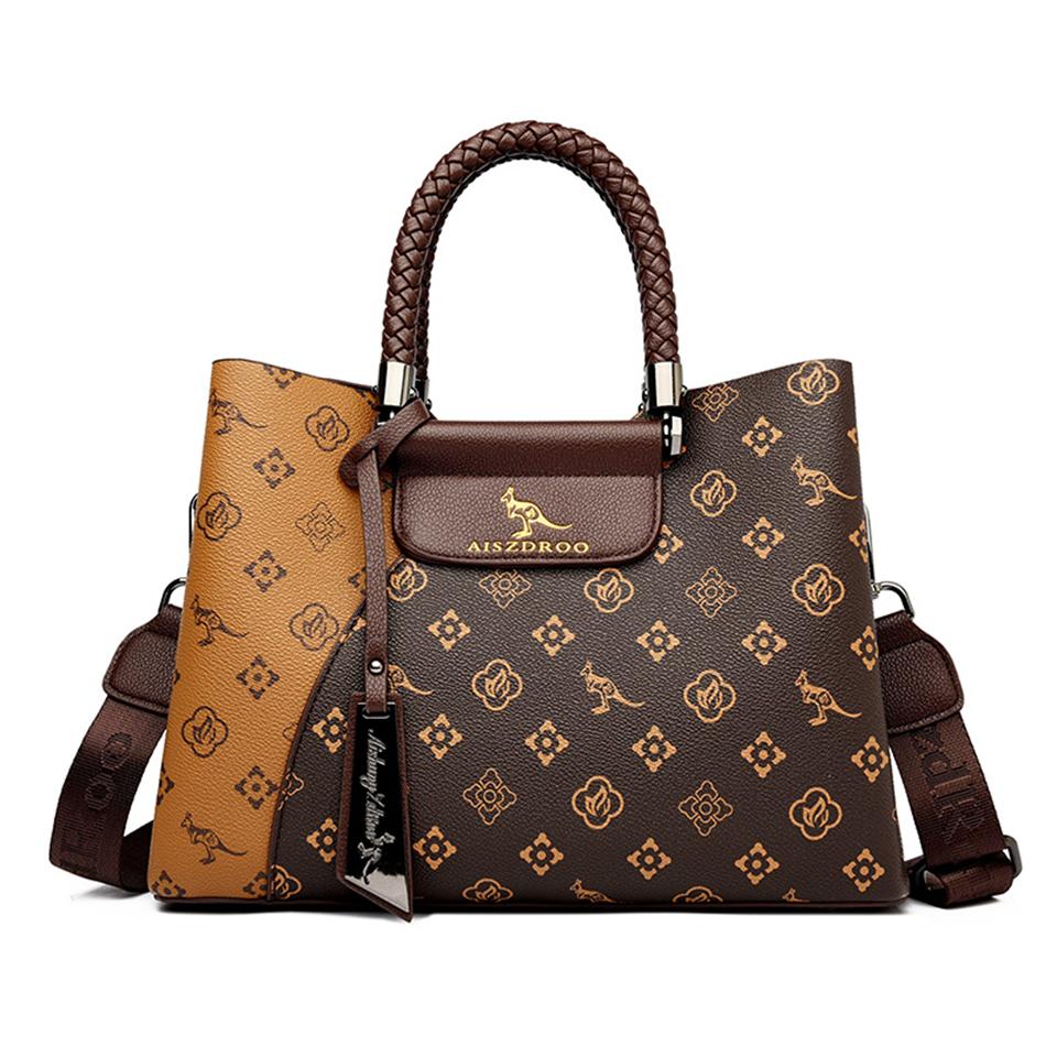 Elegant Women's Handbag Unique Handle Design Featuring a Stylish Pattern Spacious Interior  Adjustable Strap Functionality